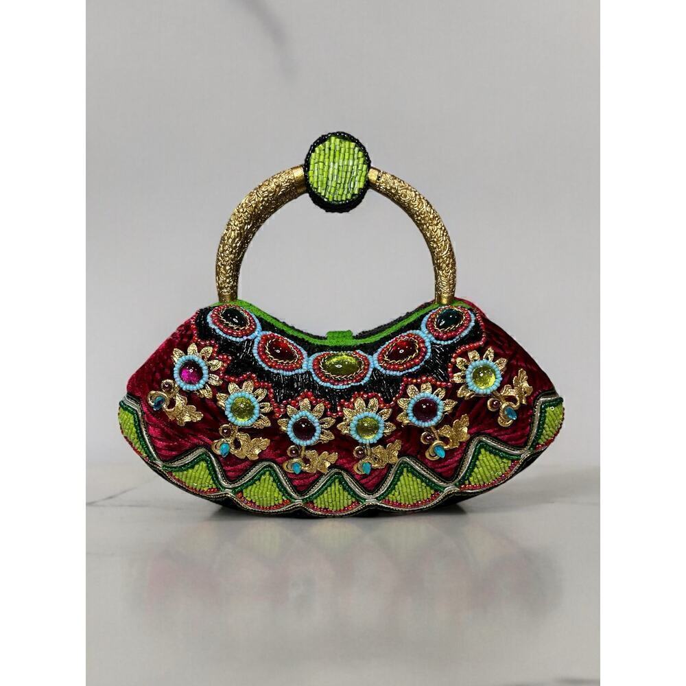 Vintage Mary Frances Jeweled Flower Handbag